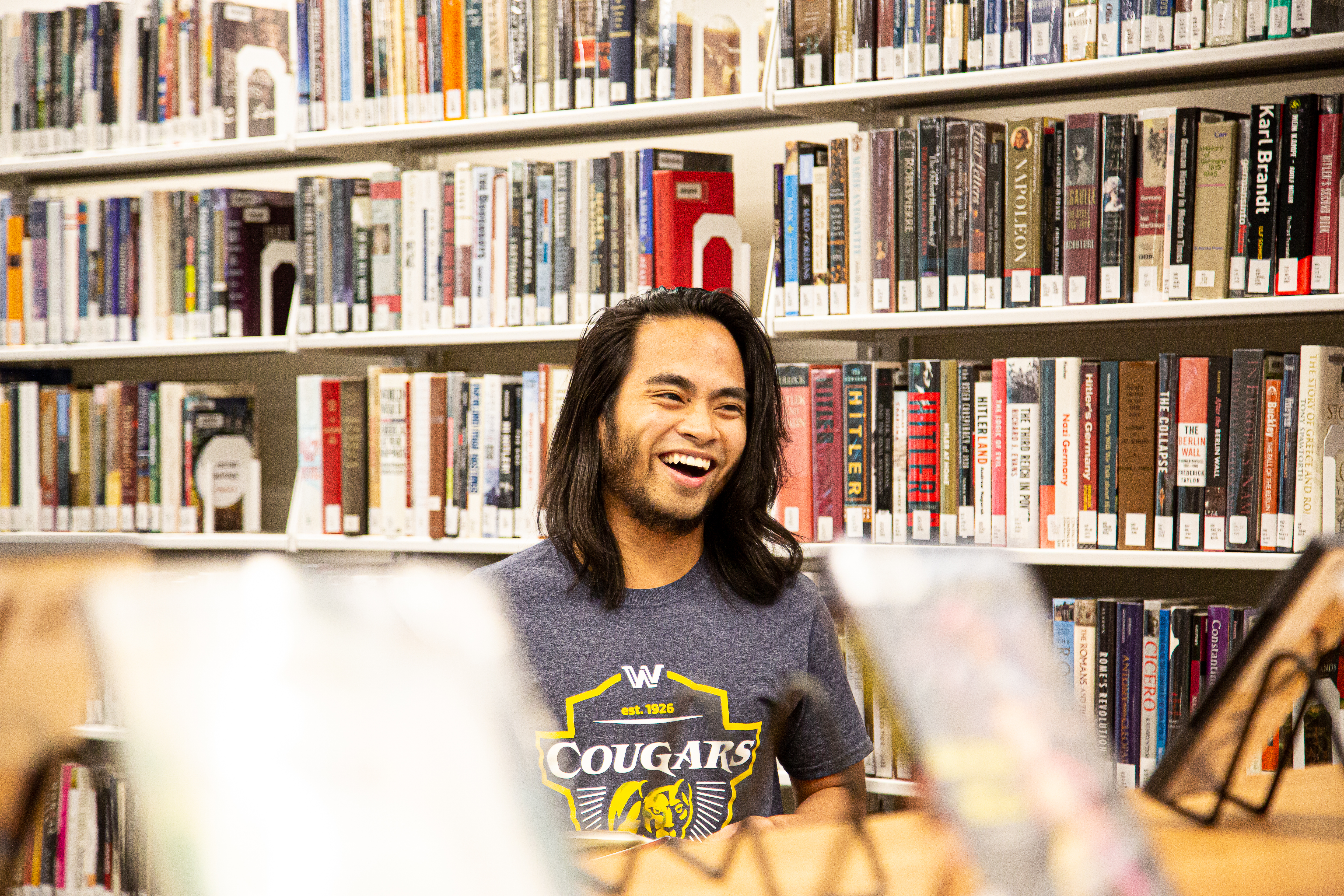 Student in Library