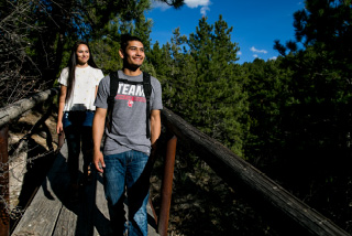 Students walking